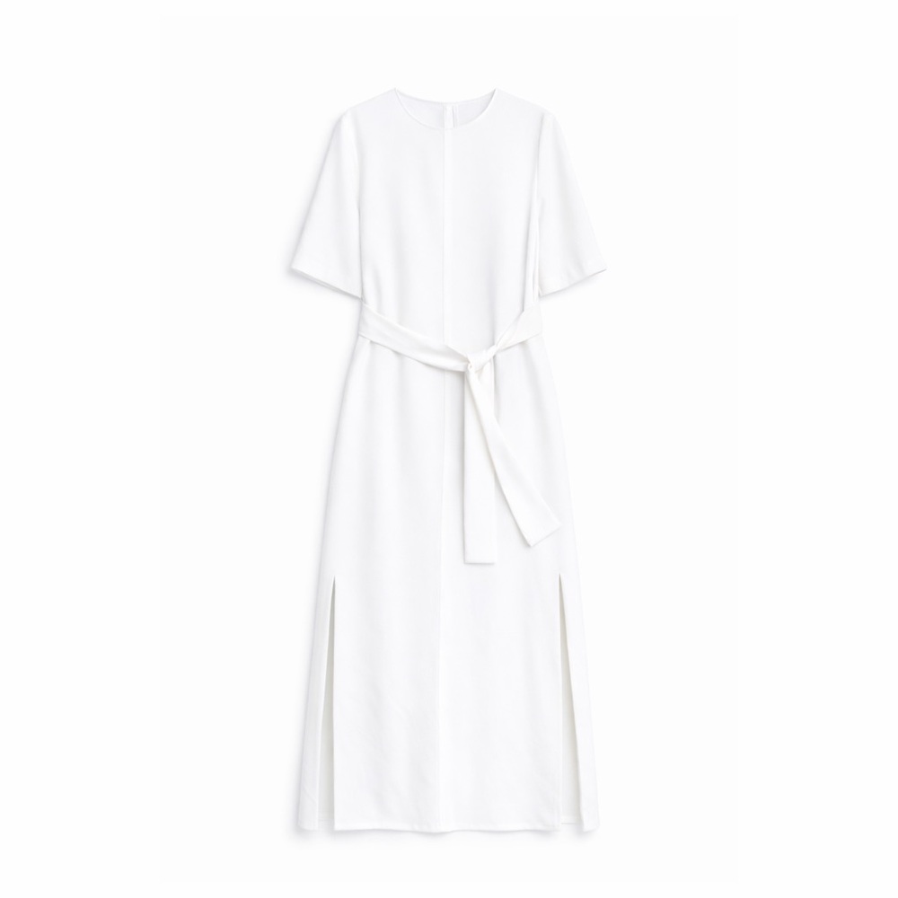 z a r a • flowing dress with tie belt